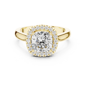 Anillo de Compromiso Clásico de Oro Amarillo de 14K con Corte Cojín de 2 Quilates, Diamante Cultivado en Laboratorio con Certificado IGI, Regalos de Aniversario y Boda - Product Image 1