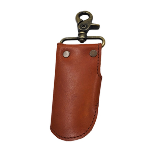 Leather Carabiner Keychain Oblong Mini Bag Durable Zinc Alloy <b>Snap</b> <b>Hook</b> Brown - Product Image 6