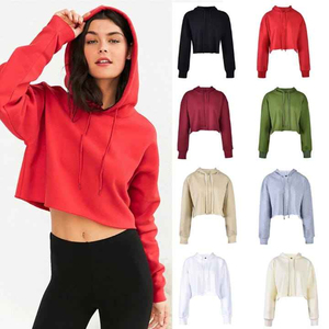 Sudadera con Capucha Corta para Mujer, Manga Larga, Cierre de Cremallera, Colores Sólidos, Tejido de Algodón, Corte Holgado, para Uso Casual en Todas las Temporadas - Product Image 1