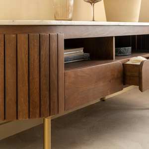 Mueble para TV Vandana Mira Altis en mármol y madera de mango - Product Image 2