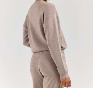 Sweat-shirt surdimensionné de qualité supérieure pour femme, col rond, en molleton, avec épaules tombantes et broderie 3D - Product Image 6