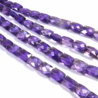 Perles de pierres précieuses en améthyste rose naturelle taille baguette, brin de 16 pouces, qualité supérieure, améthyste brésilienne facettée, 7-9 mm, pour bijoux