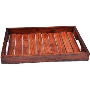 Plateau décoratif moderne en bois avec poignées métalliques, design rétractable pour les occasions de mariage, emballage en une seule pièce - Product Image 6