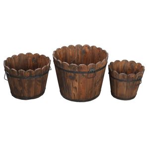 Vaso da Esterno Rinforzato e Anticorrosione in Abete Cinese, a Forma di Fiore, Colore Carbonizzato, 1 Pezzo - Product Image 3