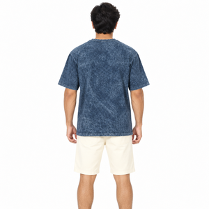 เสื้อยืดผู้ชายเทรนดี้ทรงโอเวอร์ไซส์ ล้างสีแบบแอซิด ผ้าถัก 100% คอตตอน คุณภาพสูง สไตล์วินเทจ สีซีดจาง สตรีทแวร์ลำลอง กันยับ - Product Image 2