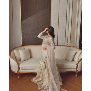 Hermoso conjunto de top y pantalón de gasa con cintura alta y dupatta para fiestas - Product Image 5