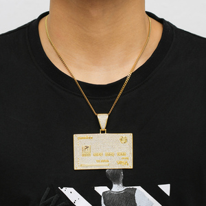 Colgante de Plata de Ley 925 Bañado en Oro con Diamantes de Moissanita Personalizados Estilo Rapper Hip Hop, Diseño Tarjeta de Crédito Iced Out - Product Image 6