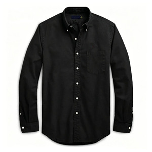 Chemise décontractée tendance à manches longues, coupe ajustée, en mélange de coton, boutonnée, personnalisable OEM, marque privée, chemise de mode pour homme - Product Image 2