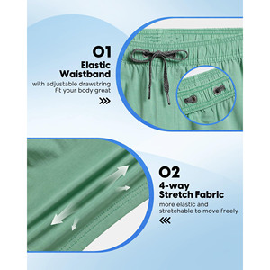 Shorts de sport décontractés pour hommes, style original de haute qualité, respirants, coupe ample, élasticité moyenne. - Product Image 3