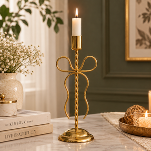 Support de bougie vintage en laiton, motif floral, fait main, décoratif, pour la maison, l'hôtel, le temple, les mariages, les fêtes, centre de table, cadeau - Product Image 5