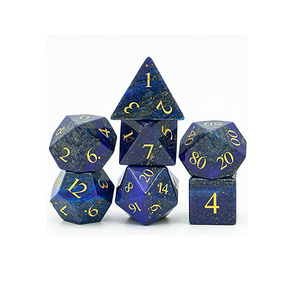 Dés en pierre de haute qualité, lapis-lazuli, cristal naturel, pierres de guérison Reiki, pierres gravées, ensemble de dés personnalisés, cristal viking. - Product Image 1