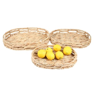 Bandeja de Servicio de Jacinto de Agua para Decoración de Cocina, Bandeja de Almacenamiento Hecha a Mano, Natural para el Hogar, Cesta Decorativa de Exportación de Vietnam - Product Image 1