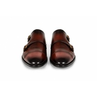 Chaussures pour hommes en cuir pleine fleur LEATHER STUDIO, couleur personnalisée, bout pointu, à double boucle, anti-perforation, antidérapantes, faites à la main