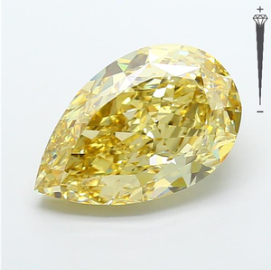Diamant cultivé en laboratoire certifié IGI 15,07 CT, taille poire, couleur jaune intense fantaisie, clarté VS2, CVD 617425830, ROYAL GEMS Jewelry - Product Image 5