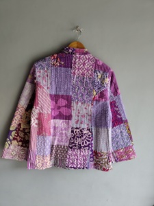Quilted <b>Patchwork</b> <b>Jacket</b> Women's Mandarin Collar Full Sleeve Cotton Autumn Style Regular Length Patch Designs gift for her - Product Image 6