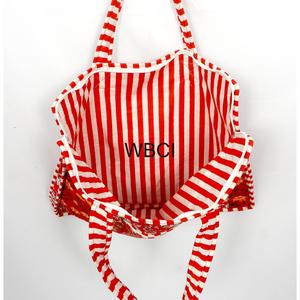 Laptop <b>Bag</b> for Women Traveling Red White Striped Canvas Laptop <b>Bag</b> Shoulder Carry Large Capacity Casual Style - Product Image 6