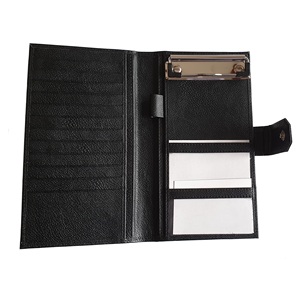 Porta billetes de cuero PU con clip de hardware para sujetar billetes negro con cierre de botón de presión - Product Image 2