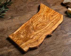 Planche à découper en bois d'olivier Bord naturel Forme ronde Antidérapante Durable Lavable au lave-vaisselle Planche à découper de cuisine - Product Image 1