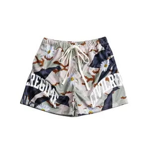 Short en maille pour hommes, mode d'été, Sublimation personnalisée, Offre Spéciale Polyester, poche zippée, Short en maille, meilleur Style de rue, 100%