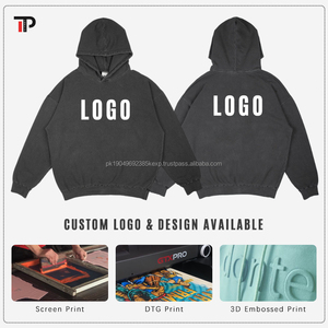 Sudadera con capucha de gran tamaño de algodón pesado personalizada hombro caído grueso 450GSM Boxy hombro caído Sudadera con capucha de felpa francesa de lana de gran tamaño - Product Image 6