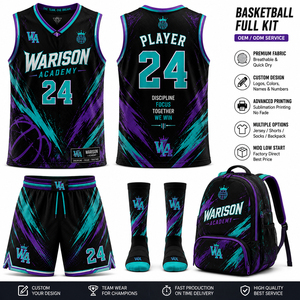 Customized Basketball Uniform Set For Adult's Sublimation Unisex Teamwear Basketball Training Uniform Kit With Customized Name - Product Image 1