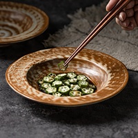 Assiettes de restaurant faites à la main en céramique et porcelaine, style japonais, 20 cm, vaisselle chinoise pour pâtes