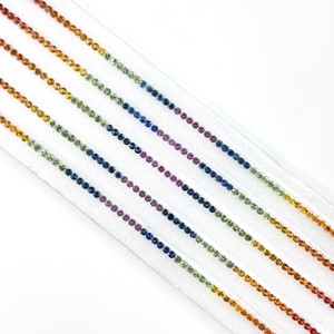 พลอยแซฟไฟร์หลากสีธรรมชาติแบบแถบสำหรับทำเครื่องประดับ DIY - Product Image 1