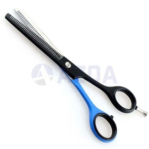Ensemble de ciseaux de barbier professionnels en acier inoxydable bleu et noir, ciseaux de coupe et d'éclaircissement pour usage en salon - Product Image 6