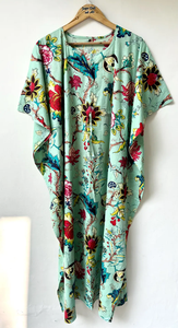 Robe kaftan décontractée d'été en coton sans manches à imprimé floral numérique Naaz Textile pour femmes, idéale pour la plage, Asie et îles du Pacifique - Product Image 4