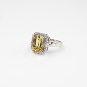 925 Sterling Silver Natural <b>Citrine</b> <b>Ring</b> Rhodium Plated OEM ODM Fine Jewelry - Product Image 3
