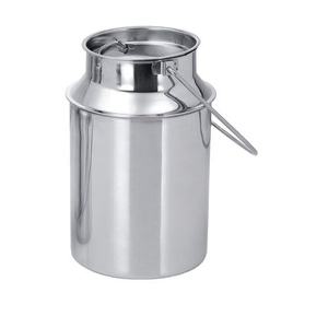 Contenedor de Leche de Acero Inoxidable de 301-400 ml, Bidón, Cubo, Barril con Tapa y Asa, Moderno, Portátil, Diseño Bold Blossom, Cilíndrico, para Uso en la Cocina - Product Image 1