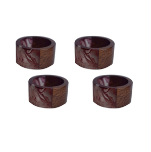 Wood & Resin Napkin Ring Square <b>Grey</b> Resin Natural Wood Color Napkin Holder At Awesome Price - Product Image 2