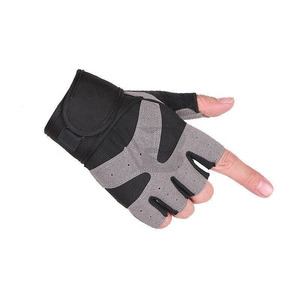 Comfortable Breathable Weightlifting Gloves <b>Half</b> Finger Gym Gloves With Padded Wrist Strap And Anti <b>Slip</b> Grip For Training - Product Image 2