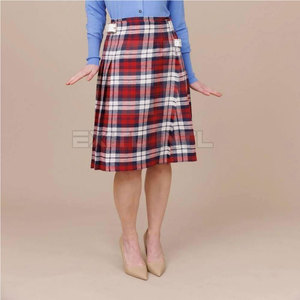 Women Casual Solid Knitted Breathable Kilt <b>Skirt</b> with <b>Elastic</b> Waist Pleated Mini <b>Skirt</b> 100% Polyester - Product Image 3