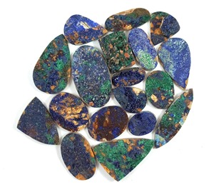 Lot de cabochons naturels en azurite et malachite druzy, pierres précieuses de guérison en cristal d'azurite et malachite, pierres précieuses en vrac à prix de gros - Product Image 6