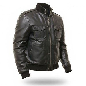 Meilleur prix Veste imperméable coupe-vent en cuir véritable de qualité supérieure pour homme Teinte unie pour l'hiver Disponible en toutes tailles Vente en ligne disponible - Product Image 1