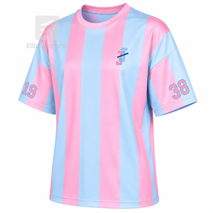 Custom Jack & Jill of America Sweatshirt Striped Short Sleeve <b>light</b> blue & pink Casual Style for unisex with polyester lining - Product Image 2