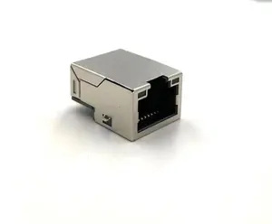변압기 LED 암 이더넷 소켓 커넥터 SMT 차폐 8P8C 네트워크 포함 1G 2.5G 1x1 RJ45