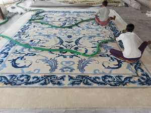 Alfombra de Lana Pura Hecha a Mano con Diseños Florales Únicos, Super Tufted, para Sala de Estar, Pasillo y Área de Estar - Product Image 2