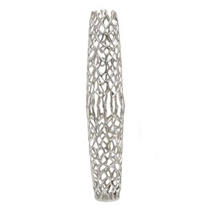 Jarrón Grande de Metal Plateado con Malla Metálica, Centro de Mesa Creativo con Patrón de Coral, Soporte Hueco para Flores, para Decoración de Bodas, Eventos y Oficinas - Product Image 1