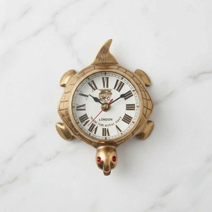 Horloge murale vintage en laiton en forme de tortue, décoration nautique et maritime, style antique, thème océanique, décoration murale pour chambre et salon - Product Image 4