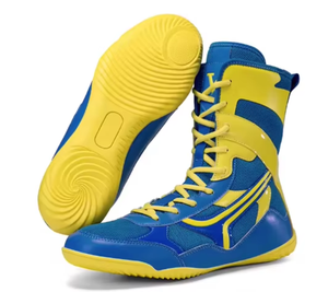 Zapatillas de Lucha Unisex Boxer, de Caña Alta, con Cordones, Parte Superior de Malla, Suela de Goma, Calzado de Entrenamiento de Combate para Invierno, para Gimnasio y Práctica en el Ring - Product Image 4