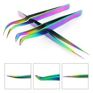 ชุดแหนบต่อขนตาสแตนเลสความแม่นยำสูง สีรุ้ง 3 ชิ้น พร้อมกล่อง - Product Image 6