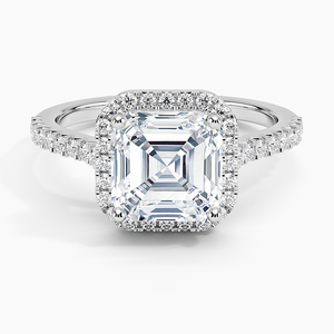 Anillo BOJ 08 con Corte Asscher, Plata 925, Adornado con Halo Odessa, Anillo de Diamantes de 2ct, Color D, VVS1, Moissanita, Certificado GRA, Precio Bajo - Product Image 1