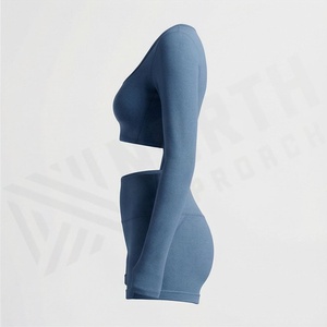 Ensemble de shorts de yoga respirants et soutien-gorge de compression pour femmes, tenue de sport, vêtements de fitness, logo personnalisé, vêtements de sport athlétiques - Product Image 3