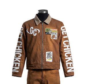 Conjunto de Chaqueta y Pantalones Deportivos para Hombre, Lavado al Ácido, Estilo Urbano Vintage, Chaqueta con Cierre y Jeans de Algodón - Product Image 4