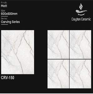 Azulejos de Porcelana Mate de Lujo Premium para Piso, 600x600mm, CLAYTON CERAMIC, Antideslizantes y Resistentes al Desgaste - Product Image 2