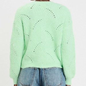 Suéter clásico de punto acanalado con cuello redondo y botones para mujer, Tops femeninos flexibles de tacto suave, camisa versátil para otoño e invierno - Product Image 2