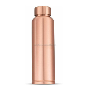 Bouteille d'eau en cuivre massif OEM personnalisée avec bouchon à vis, étanche, pour boisson ayurvédique, vente en gros, bouteille de yoga - Product Image 5
