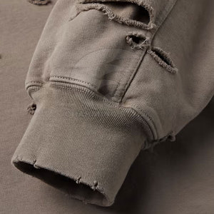 <b>Top</b> Selling OEM Service <b>Distressed</b> Hoodies Wholesale Price Distress Hoodies 100% Cotton Distress Hoodies - Product Image 3